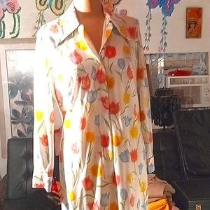 - Rare Muriel Ryan  Designer Springtime long tulip gown with matching sash  Htf